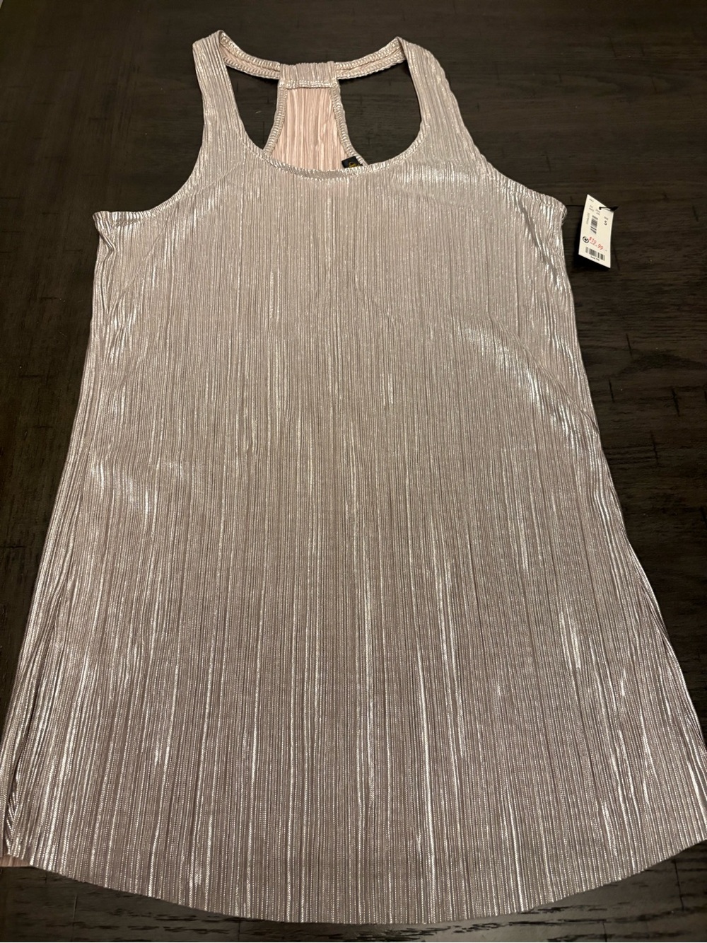 The Limited Gold Metallic Pleated Racerback Tank. Outback Red discontinued